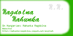 magdolna mahunka business card